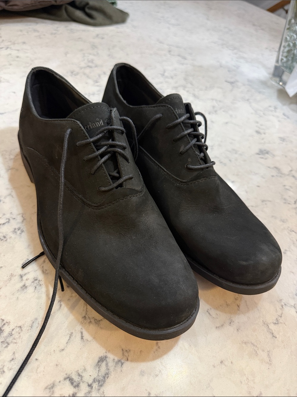 Timberland Black Suede Derby Lace-Up Oxfords